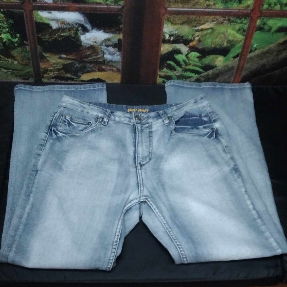 Size 13/14 Vintage Crest Skull Pocket Distressed Blue Jeans